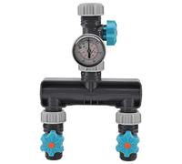 Qudinip Riduttore Regolabile della Pressione Dell'acqua a 2 Vie con Manometro per L'irrigazione del Giardino 23 X 14,5 X 8 Cm