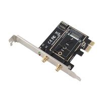 Qudinip Scheda Adattatore Modulo Wireless PCI-E a NGFF M.2, Espansione di Rete di Alta qualità per 10, e Altro, 1 Scheda Adattatore, 2 Antenne