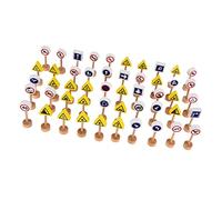 Qudinip Segnali Stradali in Legno per Bambini Set da Gioco Set di Giocattoli Educativi Sicuri per Bambini dai 3 Anni in su Realizzato in Legno Massello 50 Pezzi