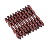 Qudinip Set di 10 Punte per Cacciavite a Croce a Doppia estremità, Utensile Manuale Durevole e Magnetico, Ideale per Riparazioni, Acciaio Legato Al Cromo Vanadio, Lunghezza 65 Mm (Bronzo)