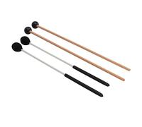 Qudinip Set di Bacchette per Marimba Medio Dure con Testa in Filato e Bacchette in Gomma per Percussioni Ausiliarie Nere, Confezione da 4