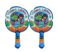 Qudinip Set di Badminton Gonfiabile per Bambini, 2 Racchette e 1 Palla con Design Portatile Leggero, Materiale in Nylon Sicuro per Giochi Sportivi Interni All'aperto di età 3+