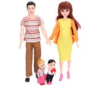 Qudinip Set di Bambole Familiari 5 Pezzi, Giocattoli Educativi per Persone con papà Mamma Incinta Ragazzi Ragazze, per Compleanno Regalo di Natale Gioco per Bambini