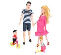 Qudinip Set di Bambole per Famiglie con papà, Mamma e Bambini per Giochi Educativi, Giocattoli da 5 Pezzi, Perfetti per Bambini Dai 7 Anni in su, Realizzati in Plastica Resistente
