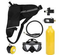 Qudinip Set di Bombole di Ossigeno per Immersione da 1 Litro Kit di Respirazione Subacquea Portatile per Immersioni Subacquee Avventura in Lega di Alluminio (Gialla)