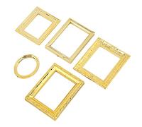 Qudinip Set di Cornici per Specchi per Case delle Bambole 1:12, Accessori per Case delle Bambole in Miniatura Vintage per Camerette per Ragazze, Cornici in Plastica da 5 Pezzi, Perfette per Camere