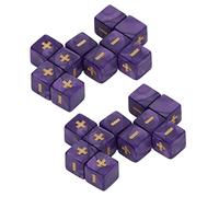 Qudinip Set di Dadi per Operazioni Matematiche da 16 Mm per Materiale Didattico in classe. Simboli più Meno in Plastica Durevole da 20 Pezzi (Viola)