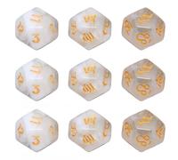 Qudinip Set di Dadi Poliedrici Dadi da Gioco Impermeabili Durevoli per Giochi da Tavolo da Viaggio Portatili 9 Pezzi in Plastica (Bianco trasparente)