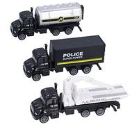 Qudinip Set di Giocattoli Modello di Camion di Recupero 1:50, Veicoli in Lega Resistente e ABS da Tirare Indietro per Bambini, Ideale per lo Sviluppo della Coordinazione Occhio-mano - 3 Pezzi (Set