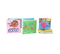 Qudinip Set di Libri per il Bagnetto del Bambino, 6 Libri in Tessuto Impermeabile Non Tossico per la Prima Educazione dei Bambini, Dimensioni 10 X 10 Cm