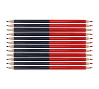 Qudinip Set di Matite a Doppia Faccia 12 Pezzi Ergonomiche Cancellabili Preaffilate per Disegnare, Scrivere, Insegnare Agli Studenti (Matite rosse e blu)