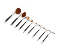 Qudinip Set di Pennelli per Trucco 9 Pezzi con Setole Morbide Dal Design Alla Moda per L'applicazione Quotidiana del Trucco e i Ritocchi (AW02 Fantasia argento nero)