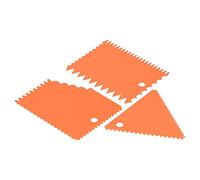 Qudinip Set di Raschietti per Crema 3 Pezzi per Decorare Torte Strumento Pratico e Leggero per gli Amanti della Pasticceria Plastica 9,5 Cm 12 Cm (Arancia)