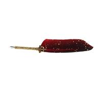 Qudinip Set Penne D'oca, Kit Penne Piume Squisite per Scrivere in Modo Levigato, per Amici e Insegnanti, Lega di Zinco e Materiale (Rossa)