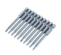 Qudinip Set Punte per Cacciavite a Testa Triangolare con Gambo da 1/4", Acciaio Legato S2 Durevole, Coppia Elevata per Utensili Elettrici, 10 Pezzi, Lunghezza 65 Mm