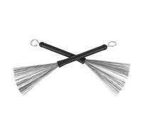 Qudinip Set Spazzole per Batteria 2 Pezzi con Manico in Gomma e Setole in Filo D'acciaio per Batteria Portatile di Musica Jazz e Pop