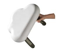 Qudinip Sgabello in Plastica a Forma di Nuvola per Bambini con Gambe Trasparenti, Design Leggero e Carino per la Decorazione Domestica (Bianca)