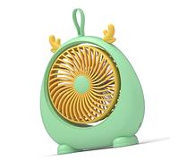 Qudinip Simpatico Mini Ventilatore da Tavolo USB con velocità del a Due Marce, Ideale per L'home Office e L'esterno, 6,7 Pollici (Verde Dimensioni ridotte)