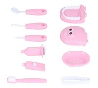 Qudinip Simulazione del Set di Giocattoli da Medico per Bambini con Strumenti da Dentista per Giochi di Ruolo per Bambini Nella Casa da Gioco - Materiale ABS Sicuro (Rosa)