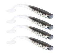 Qudinip Simulazione Morbida Esca per Pesca con Esca 4 Pezzi TPR 100MM Attraente e Durevole Paddle T Tail per i Pescatori Pesca Notturna (#2)