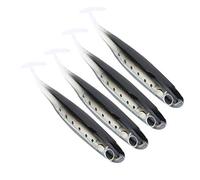 Qudinip Simulazione Morbida Esca per Pesca con Esca 4 Pezzi TPR 100MM Attraente e Durevole Paddle T Tail per i Pescatori Pesca Notturna (#1)