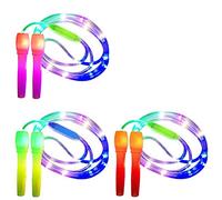 Qudinip Skipping Rope Luminosa, Colore Casuale Glowing nella Corda di Salto Scuro, Lunghezza Regolabile 280 Cm con 3 modalità Flash Luci a LED per Adulti per Perdita di Peso Dell'esercizio (Colore