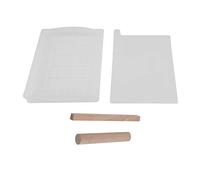 Qudinip Stampo per Torrone, Set di Strumenti per Fare Caramelle Antiaderenti da 5 Pezzi con Mattarello in Legno e Tappetino in Silicone, per Caramelle di Gelatina di Frutta Al