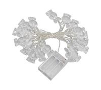 Qudinip Stringa di Luci a LED, Lucine a Forma di Coniglio Cavo 3D Impermeabili, 20 Perline LED Bianche Calde, Lucine a Batteria per la Decorazione del Festival del Dormitorio della Casa