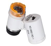 Qudinip Strumento Portatile per L'identificazione di Gioielli con Mini Lente D'ingrandimento per Microscopio 60X, Design Leggero per Collezionisti di Antiquariato (Bianca)