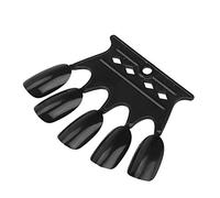 Qudinip Suggerimenti per la Pratica della Nail Art, Schede di Visualizzazione per Chiodo in Plastica 50 Pezzi con Superficie Liscia per Display Polacco in Gel, 4 Colori (Nero)