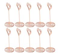 Qudinip Supporti per Numeri da Tavolo a Forma di Cuore Simpatico Segnaposto Dal Design a Strati per Feste di Matrimonio 10 Pezzi in Metallo Elettrolitico (Oro rosa)