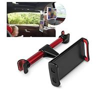 Qudinip Supporto per Poggiatesta per Auto Supporto per Telefono Tablet Girevole a 360° per Intrattenimento Sul Sedile Posteriore ABS Nero per Bambini (Rossa)