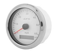 Qudinip Tachimetro GPS da 85 Mm con Design Impermeabile e Durevole per e Barche, Display LCD da 0 a 60 Miglia Orarie, Retroilluminazione Regolabile (Bianca)
