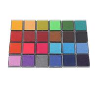 Qudinip Tampone di Inchiostro, Tampone di Inchiostro per Timbri Lavabili in 24 Colori con Forte Potere Colorante, Tamponi di Inchiostro Pigmentato per Bambini Artigianato Fai-da-te