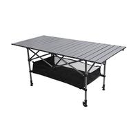 Qudinip Tavolo Pieghevole Compatto da Esterno Portatile Regolabile in Altezza 50-80 Cm per Picnic in Campeggio in Acciaio Al Carbonio