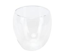 Qudinip Tazza per il Latte Trasparente a 2 Strati, Squisita Tazza da caffè Resistente Al Calore per la Casa e il Bar, Vetro Borosilicato, 1 per il Latte (250 ml)