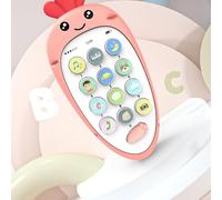 Qudinip Telefono Giocattolo per Neonati con Graziosa Forma a Rapa e Materiale in Silicone per Un Divertimento Interattivo (Rosa)