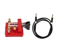 Qudinip Telegrafo CW Automatico a Doppia Paletta con Chiave in Codice Morse per Uso Interno in Campeggio, Leggero e Resistente, in Acciaio Inossidabile (Vino Rosso)