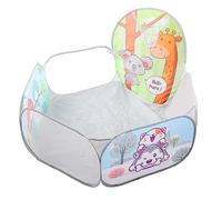 Qudinip Tenda con Palline per Bambini, Gioco di Pallacanestro per Interni Pieghevole Dal Design dei Cartoni Animati per 2-6 Anni, Piscina di Palline in Poliestere Grigio Oceano 1,2 M