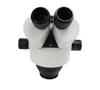 Qudinip Testa del Microscopio con Zoom Stereomicroscopio Trinoculare Ad Alta Risoluzione per Uso Didattico e di Laboratorio Metallo 3,5X-45X