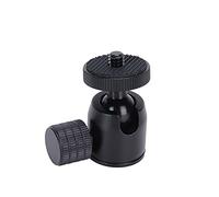 Qudinip Treppiede Compatto in Alluminio con Testa a Sfera Mini con Vite da 1/4 di Pollice per Attrezzatura Fotografica Portatile per Fotocamera DSLR (palla nera)