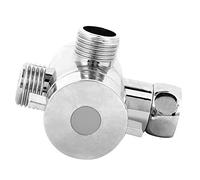 Qudinip Valvola Deviatore Doccia a 3 Vie G1/2, Adattatore a 3 Vie Cromato Resistente per Doccia e Vasca, Materiale ABS di Grado Tecnico, Include Supporto per Soffione (Interfaccia 1)