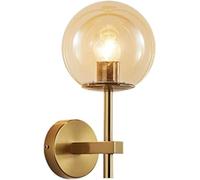 qudkdhs Applique murale style mi-siècle en verre laiteux noir, style ferme, style vintage doré, luminaire de salle de bain, ambre, gris fumé, pour couloir, chambre à coucher, chevet, entrée