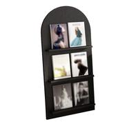 qudkdhs Espositore Da Terra per Brochure,Portariviste in Legno Con Libreria (Black,120x60cm)