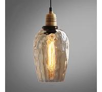 qudkdhs Lampada a Sospensione in Vetro ambrato Irregolare Stile Cottage, Lampada da soffitto Decorativa per Bagno, luci sospese per Soggiorno, Camera da Letto