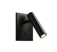qudkdhs Lámpara de pared empotrada moderna y ajustable - Aplique con interruptor para dormitorio y sala de estar (níquel arena, blanco cálido de 3000 K) (negro, luz cálida)