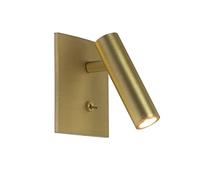 qudkdhs Lámpara de pared empotrada moderna y ajustable - Aplique con interruptor para dormitorio y sala de estar (níquel arena, blanco cálido de 3000 K) (bronce, luz cálida)