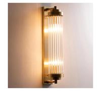 qudkdhs Modern Wall Sconce Light Indoor Brass with Clear Glass Vanity Light Fixtures Wall Lamp for Bathroom Bedroom Hallway