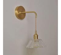 qudkdhs Vintage Brass Wall Sconce with Clear Purple Glass Shade - Modern Nordic Wall Light for Living Room, Bedroom, And Dining Room(Clear,Hanging)