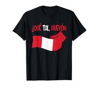 Que Tal Huevon? Bandiera Peruviana Slang Peruviano Perù Maglietta